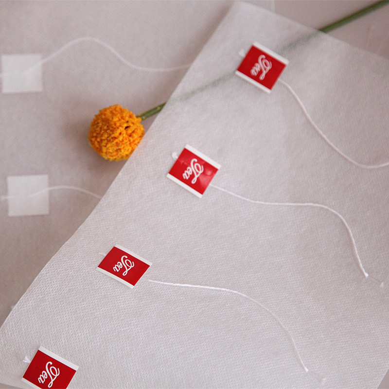 Food Grade Non woven fabric roll with label/tag For Tea Bag & Coffee bag